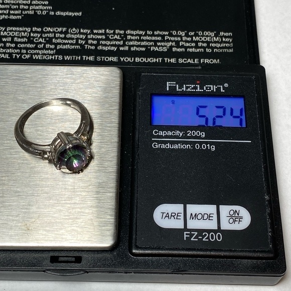 925 Ring Vintage Mystic Quartz Sterling Silver 8.75 5.24g - Picture 4 of 10